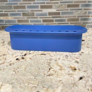 VIA MARIS Block candleholder heavy cast aluminum chanukiah Navy Blue